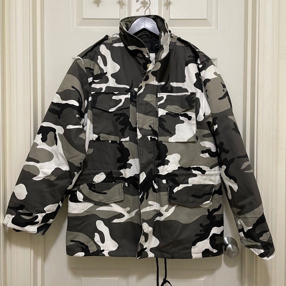 Rothco Field‎ Jacket M65 Arctic Camo Military Coat Liner Hood Oversized Small